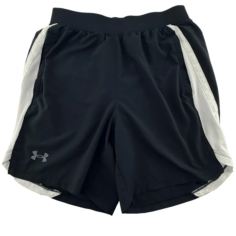 Under Armour Womens Medium Black‎ Running Shorts Athletic Mesh Side